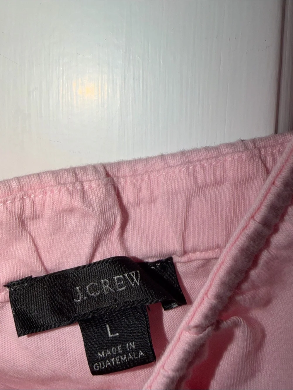 J. Crew Light Pink broken in jersey knit Ruffle mini dress L